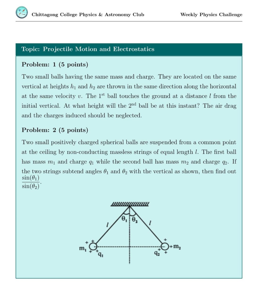 2nd Weekly Physics Challenge