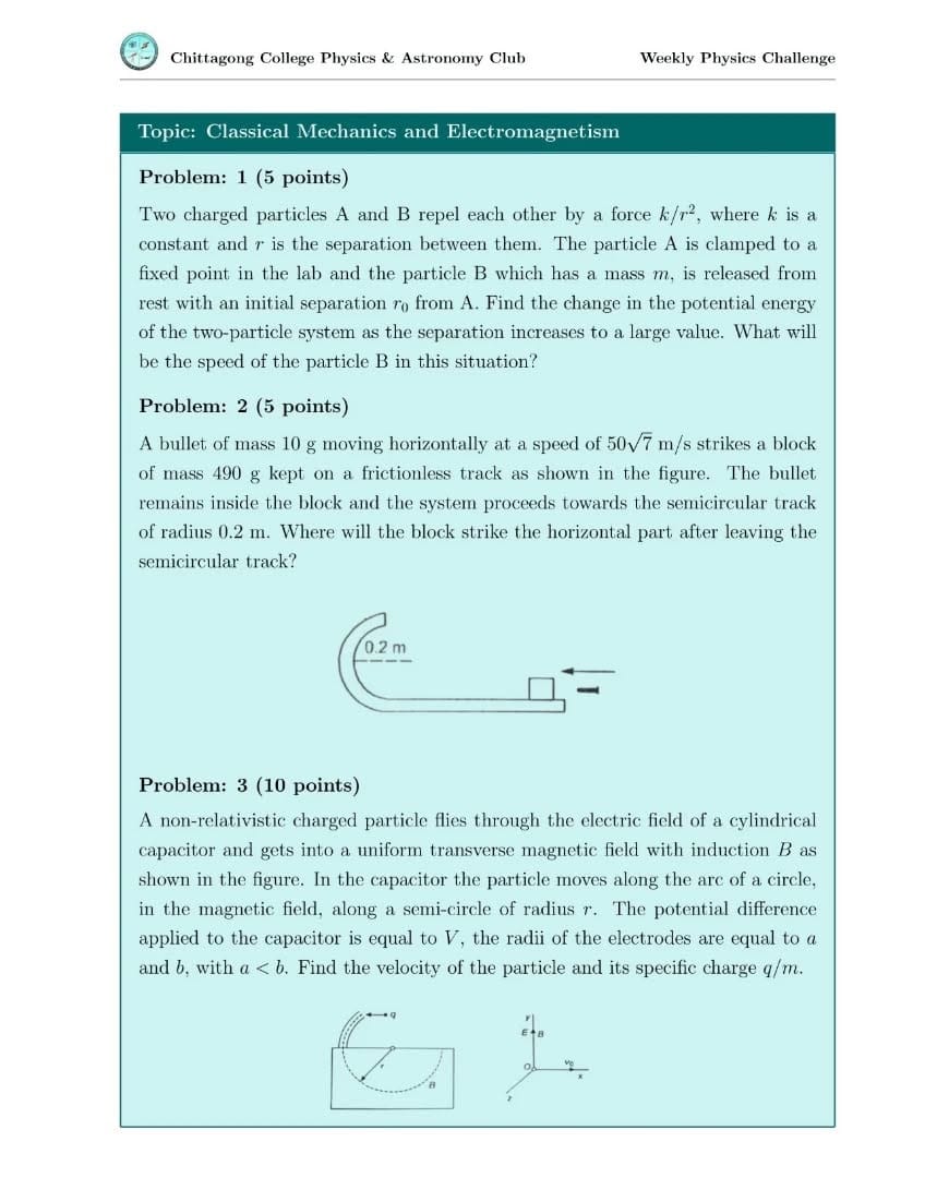 4th Weekly Physics Challenge